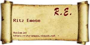 Ritz Emese névjegykártya